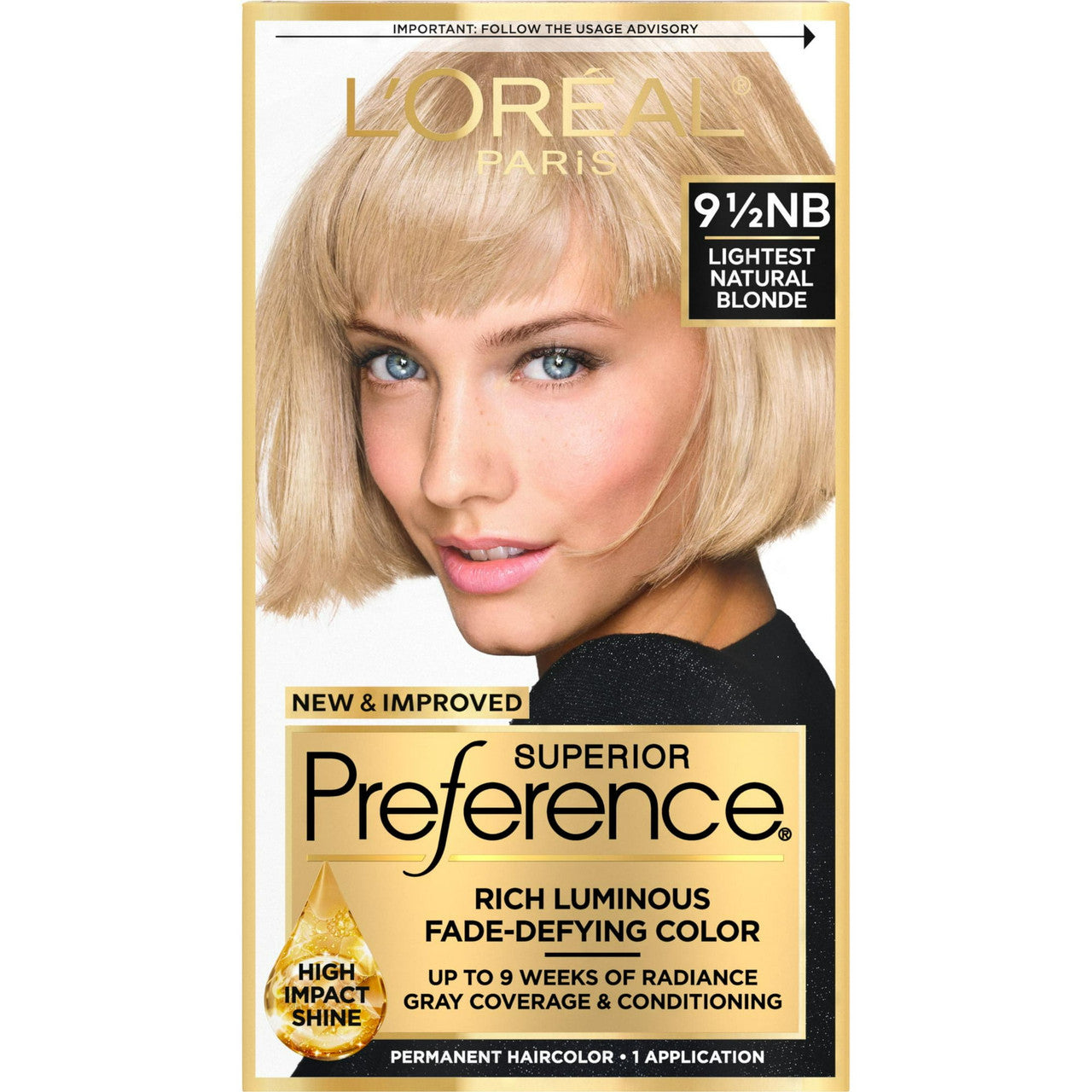 Loreal Superior Preference Hair Color, 9.5Nb Lightest Natural Blonde - 1 Ea
